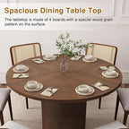 Round Dining Table for 4, Modern Farmhouse Kitchen Table, 47 Inch Small Circle - Image 4