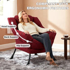MBOOYOME Lazy Chair, Modern Soft Reading Chair Accent Contemporary Sofa Chair - Image 4