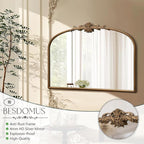 Besdomus Vintage Arched Gold Mirror: 32"x24" French Large Gold Vintage Wall - Image 6