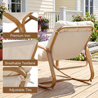 ONBRILL Rocking Chair with Thick Cushion Outdoor Indoor, Premium Iron Wood - Image 5