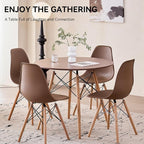 5-Piece Round Dining Table Set, Small 35.5" Kitchen Table Chairs Set of 4 Space - Image 6