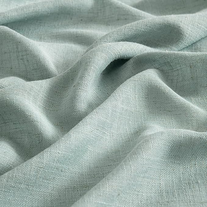 MIULEE Sea Green Linen Curtains 52x96 Inch Long Soft Thick Linen Textured | - Image 4