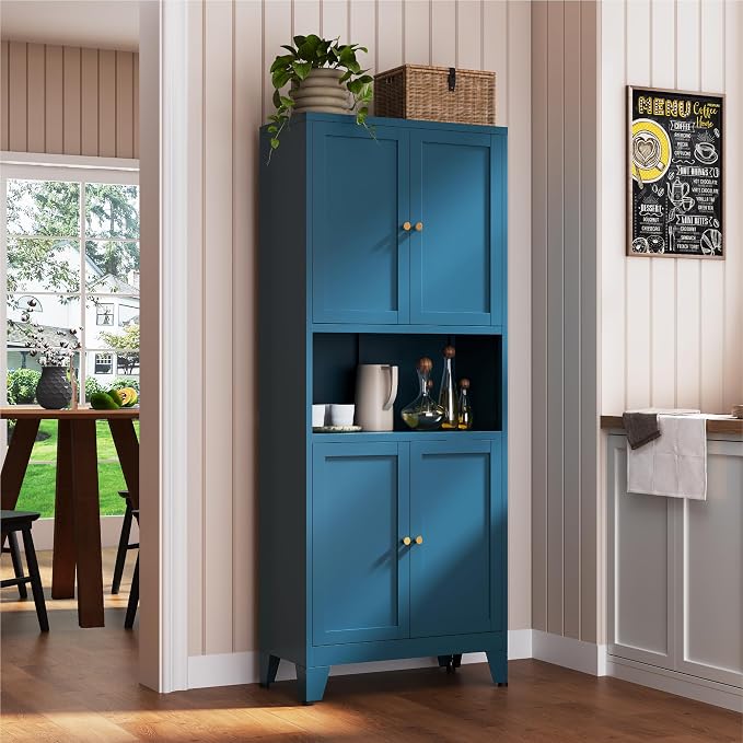 YAUWOH 69" Tall Metal Pantry Cabinet - Image 7
