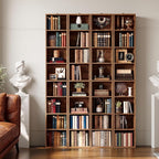 IRONCK Tall Narrow Bookshelf 8 Tiers 71in Set of 2, Compact Corner Bookcase - Image 2