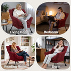 MBOOYOME Lazy Chair, Modern Soft Reading Chair Accent Contemporary Sofa Chair - Image 5