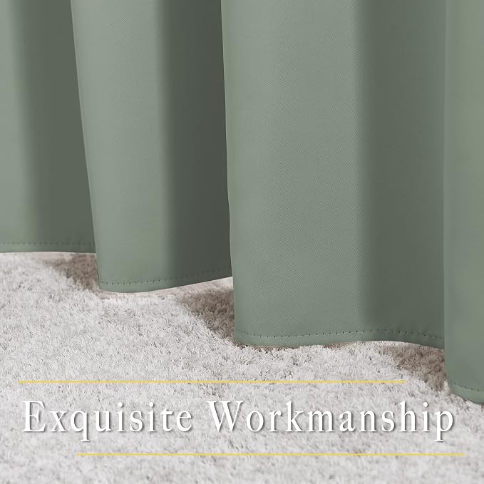 NICETOWN Sage Green Curtains 96 inches Long, Grommet Thermal Insulated Blackout - Image 6