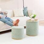 PINPLUS Round Ottoman with Storage Set of 2, Storage Ottoman with Tray - Image 8