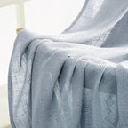 MIULEE Chambray Blue Linen Curtains 52x45 Inch Long - Image 6