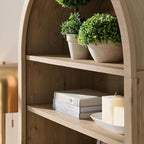 Modway Nolan Tall Arched Storage Display Cabinet in Light Oak - Image 6