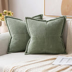 MIULEE Decorative Euro Sham Throw Pillow Covers 24x24 Light Olive Green | 2 Pack by MIULEE