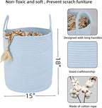 XUANGUO Cotton Rope Laundry Basket Hamper - Image 2