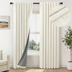 78 Inch Curtains 2 Panel for Bedroom Full Blackout Neutral Boho Window Drape by Pitalk