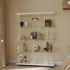 Display Cabinet with Glass Door and Lock, 4-Shelf Curio Cabinets with 5mm - Image 4