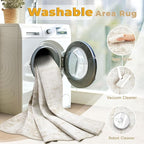 5x7 Area Rugs Washable Rug: Abstract Neutral Rugs Modern Non Slip Area Rug - Image 4