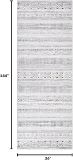 cotiled Hallway 3x10 Runner Rugs Washable Boho Rug Dark Grey | Solve Modern - Image 2