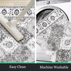 HEBE Area Rug for Entryway 3'x5', Washable Non Slip Boho Bedroom Rug | Soft - Image 5