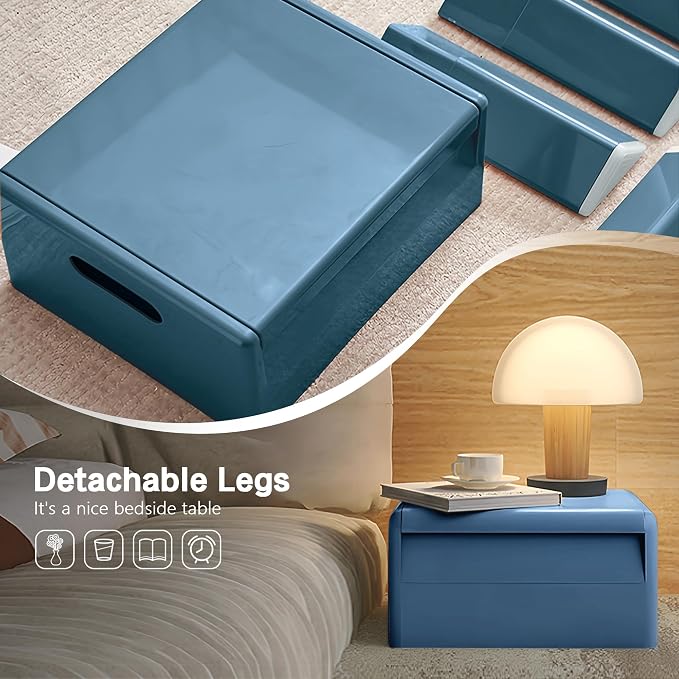 Nightstand Bedside Table with Storage Space, Dorm and Small Spaces, Easy - Image 7