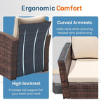 Wisteria Lane 5 Piece Outdoor Patio Furniture Sets, Wicker Conversation Set - Image 5
