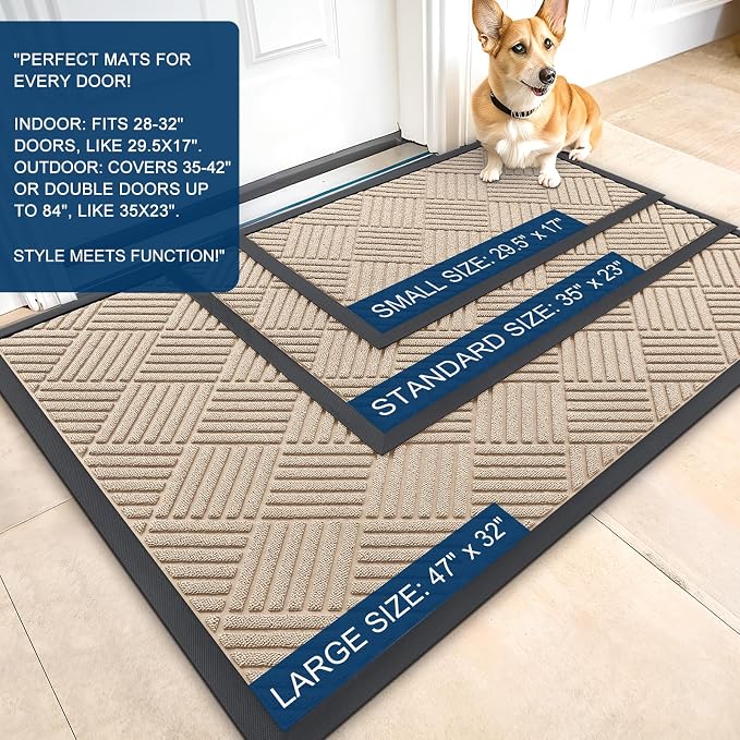 OLANLY Front Door Mat Outside Entrance 33x21, Waterproof Heavy-Duty Doormat | - Image 2