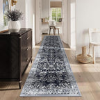 Yamaziot 2x12 Washable Hallway Runner Rug Non Slip Floral Carpet, Stain - Image 2