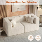 MONVANE 75" Loveseat Sofa, Comfy Chenille Cloud Couch - Image 3