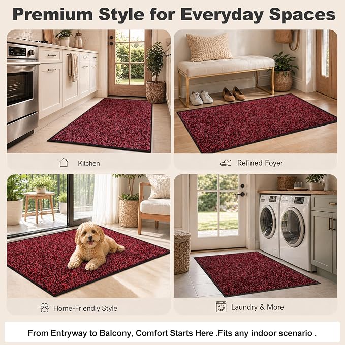 Super Absorbent Front Door Mat, 29.5" x 17", Non-Slip Washable Indoor Doormats - Image 8