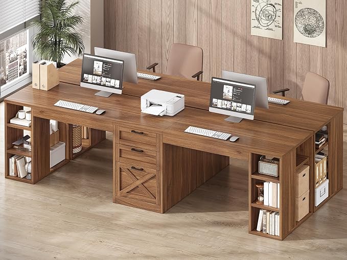 SEDETA Farmhouse 96.5" Computer Desk - Image 3