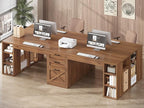 SEDETA Farmhouse 96.5" Computer Desk - Image 3