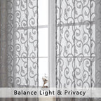 Furman Extra Long Sheer Charcoal Gray Curtains 96 inches Long - Image 5
