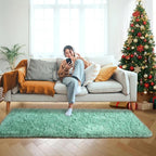 Sage Green Runner Rugs for Bedroom Living Room, Fluffy 2x6 Bedside Area Rug | - Image 8