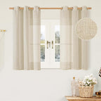 45 Inch Short Window Linen Curtains by LAMIT