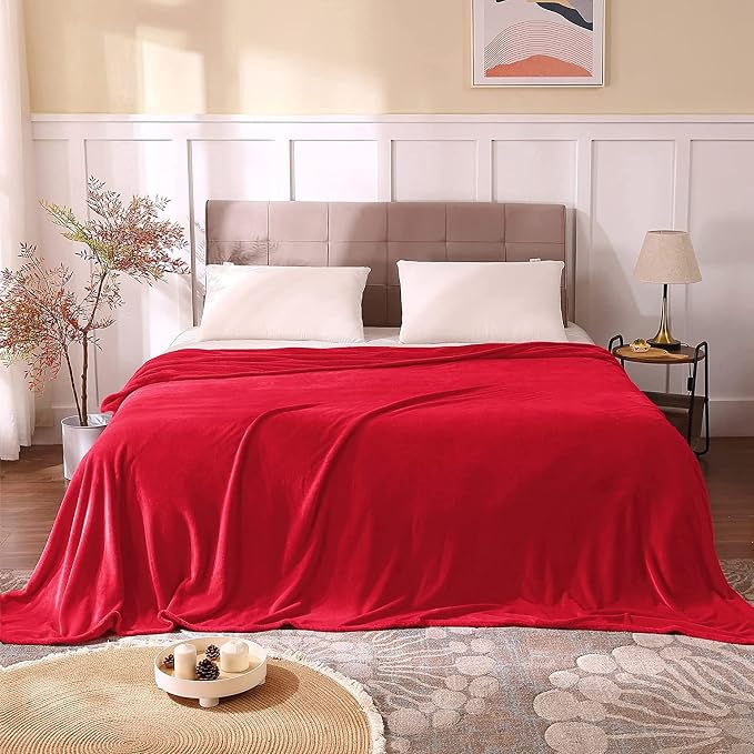 BEDELITE Fleece Blanket Soft Plush Full Bed Blanket Red 84"x90" | Ultra Soft - Image 3