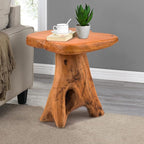 Small Side Table, Unique Design Live Edge Wood Stool, Freeform Natural Plant - Image 6