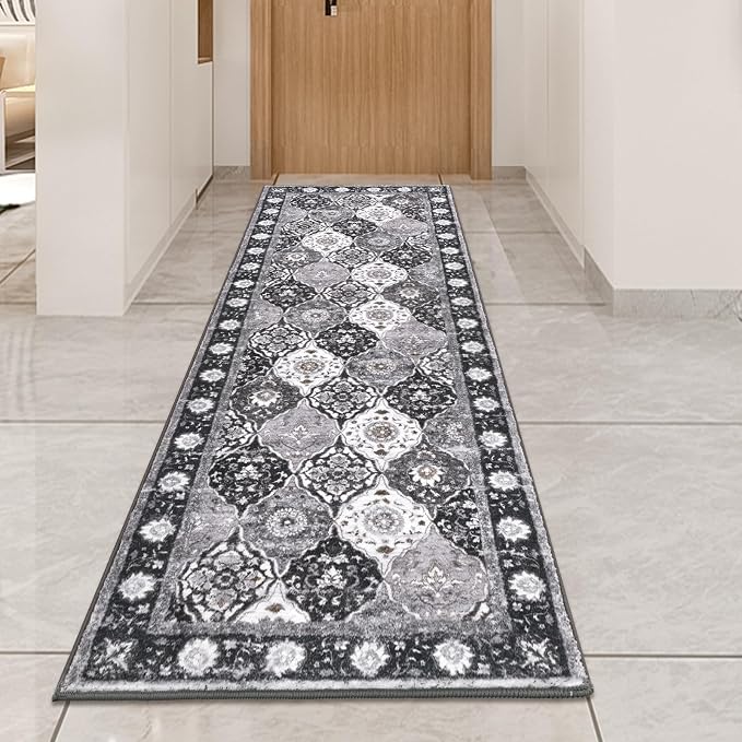HEBE Hallway Runner Rug 2'x6', Washable Non Slip Kitchen Rug Runner | Soft Boho - Image 8