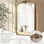 Besdomus Vintage Gold Arched Mirror: 24"x42" French Large Arch Gold Antique - Image 7