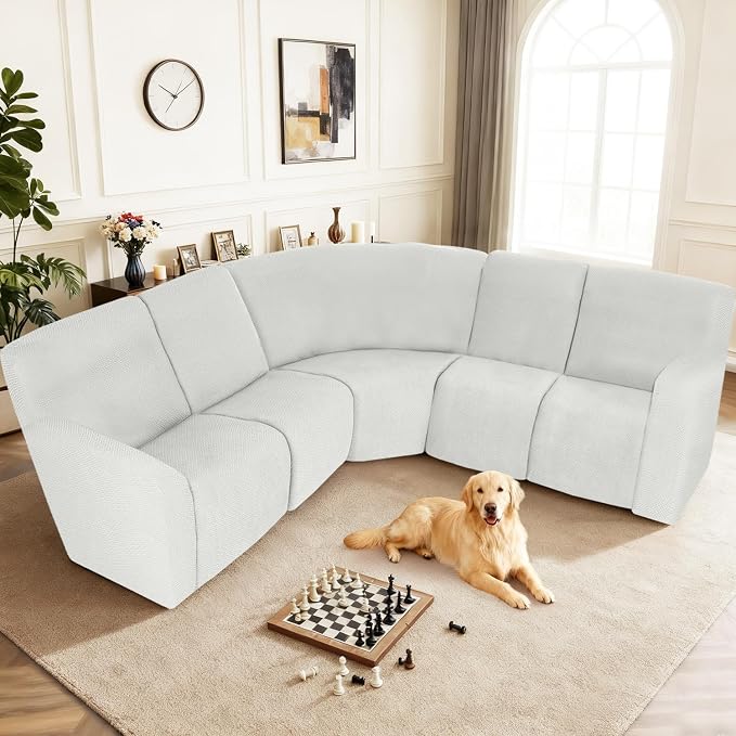 ALIECOM 100% Waterproof Recliner Sectional Couch Covers L Shape Stretch Corner - Image 2