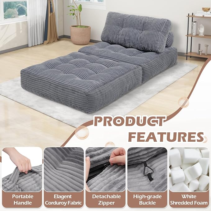 Folding Sofa Bed, Convertible Sleeper Chair - Image 6