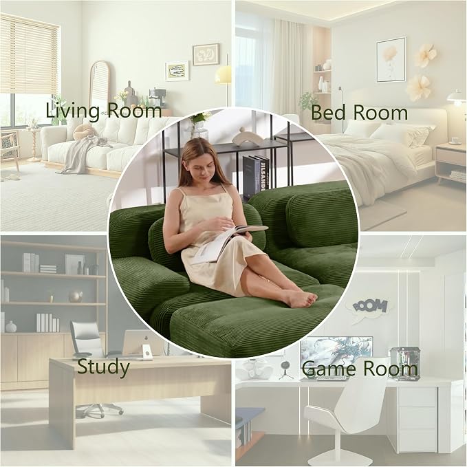 Boneless Sectional Couch, No Assembly Required, 117.3” Modular Cloud Sofa - Image 8
