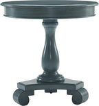 Roundhill Furniture Rene Round Wood Pedestal Side Table, 26D x 26W x 26.5H in - Image 2