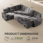 Marsail 110" Sectional Sleeper Sofa - Image 2