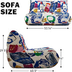 YVDNHP Bean Bag Chair Loveseat, 2 Seater, High Density Memory Foam, Adults & - Image 2