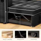 Pipishell 3 in 1 Sleeper Sofa Bed, Pull Out Couch - Image 3