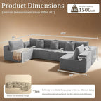 138" Cloud Sectional Couch, Comfort U Shaped Sofa - Image 2