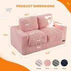 MAXYOYO Extra Wide Kids Bean Bag Chair, Comfy Faux Fur Bean Bag Sofa - Image 2
