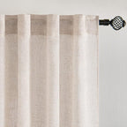 MIULEE Natural Linen White Kitchen Curtain 30 Inch Long 2 Panels Farmhouse | - Image 4