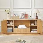 64" Fluted TV Stand for TVs up to 75 inch, Entertainment Center - Image 8