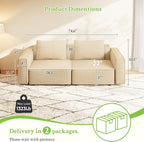 Welzona 75" loveseat Sofa, Comfy Chenille Love Seat, Wood Frame Small Couches - Image 2