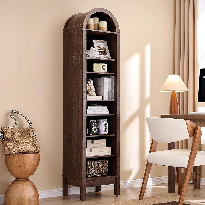 IFGET 71" Tall Arched Bookshelf, 8 Tiers Arch Bookcase by IFGETEnrichYourLivingSpace