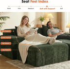 83.5" Boneless Loveseat with 2 Ottoman, Cloud Comfy Sofa Bed, Modular Sofa - Image 7