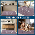 OLANLY Dog Door Mat for Muddy Paws 36x24, Paw Print Design Chenille Mud Mat | - Image 8